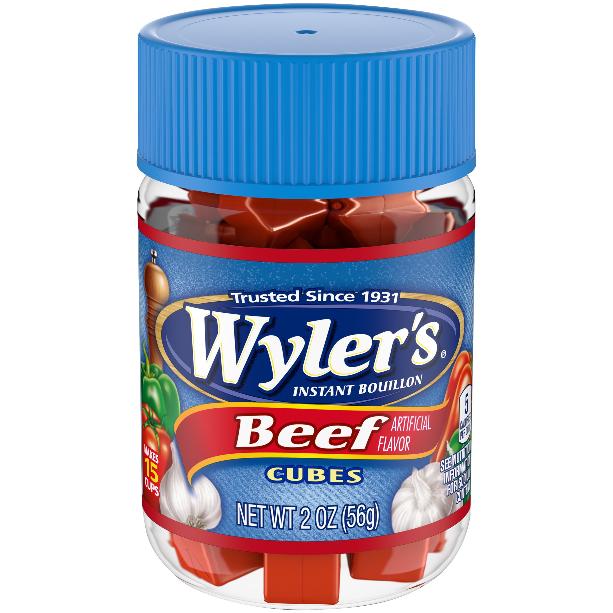 Wyler's Instant Bouillon Beef Flavored Cubes, 2 oz Jar