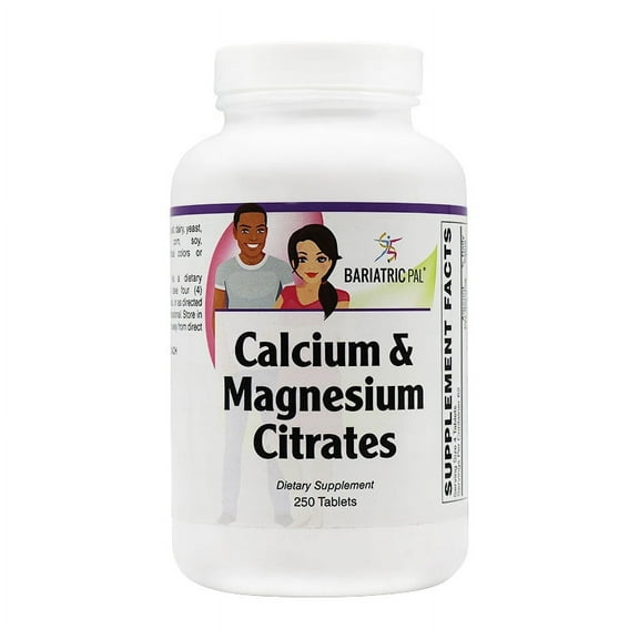 Calcium & Magnesium Citrates Tablets by BariatricPal Size: 250 Count