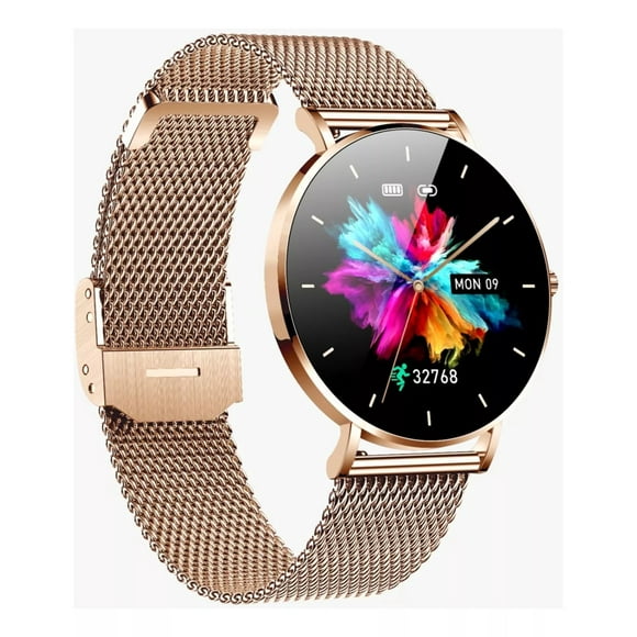 Reloj Para Mujer Smart Watch T8 Para Dama Fralugio 1.3´ Metal Amoled Hd  Dorado Fralugio Sport