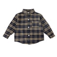 thumbnail image 5 of BLVB Boys Girls Plaid Button down Shirts Toddler Kids Long Sleeve Casual Western Shirts with Chest Pocket 2-15 Years(Black,7-8Years), 5 of 7