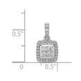 thumbnail image 4 of Real 14kt White Gold 1/3ct. Diamond Princess Square Cluster Pendant; for Adults and Teens; for Women and Men, 4 of 4