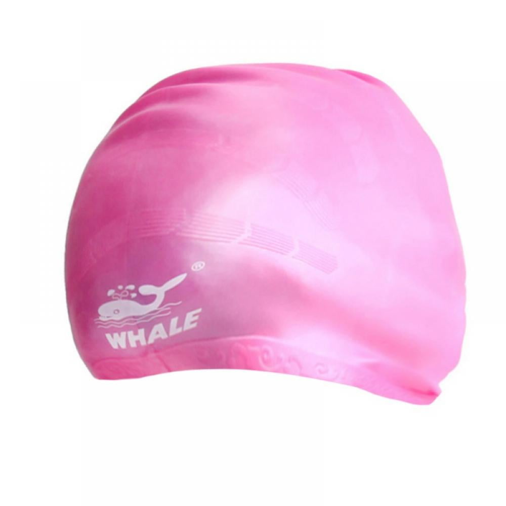 Swim Cap Silicone Waterproof Colour Long Hair With Ear Stretch Hat durable 