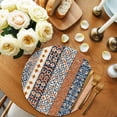 thumbnail image 2 of Boho Flower Stripe Round Placemats Set of 6 for Dinning Tables,Heat-proof Braided Table Mats 13 Inch,Bohemian Ethnic Retro Patterns Washable Place Mat for Kitchen Restaurant Party Decor Table Setting, 2 of 9