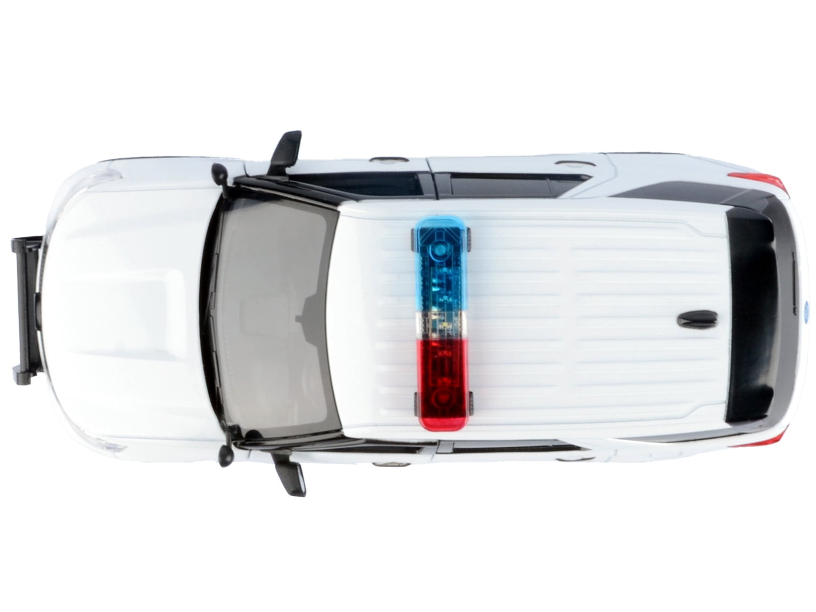 2022 Ford Police Interceptor Utility Plain White with Flashing Light Bar and Lights and Sounds 1/24 Die Cast Model Car Motormax