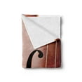 thumbnail image 2 of Cello Soft Flannel Fleece Throw Blanket, Macro Photography of Classical Music Instrument Orchestra Equipment, Cozy Plush for Indoor and Outdoor Use, 50" x 70", Redwood Dark Grey, by Ambesonne, 2 of 5