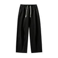 thumbnail image 2 of BSDJILFG 100% Cotton Pants for Men High Waist Fleece Sweatpants Loose Baggy Wide Leg Gym Workout Trouser,Sizes M-4XL, 2 of 4