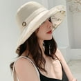 thumbnail image 3 of Women Mesh Sun Hats Summer Beach UV Protection UPF Packable Wide Brim Chin Strap White, 3 of 3
