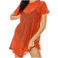 thumbnail image 1 of Timegard Womens Tops Mesh Crew Neck Short Sleeve Lightweight Tee Shirts Fall Casual Loose Long Tops, 1 of 8