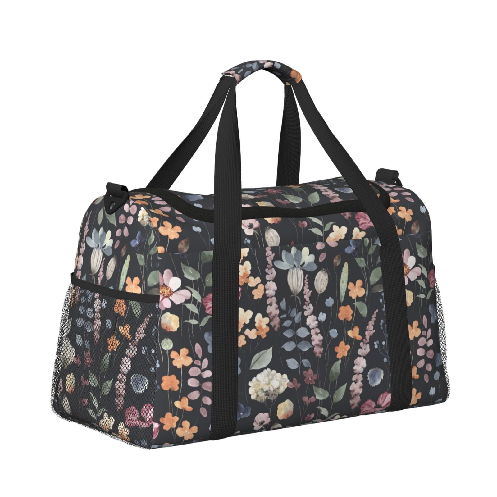 Fuzoiu Wildflower Watercolor 1 Print Travel Duffle Bag,Carry On Tote Bags,Duffel Bag,Sport Gym Bag, Hospital Bag for Labor and Delivery, Overnight Bag,Luggage Bag