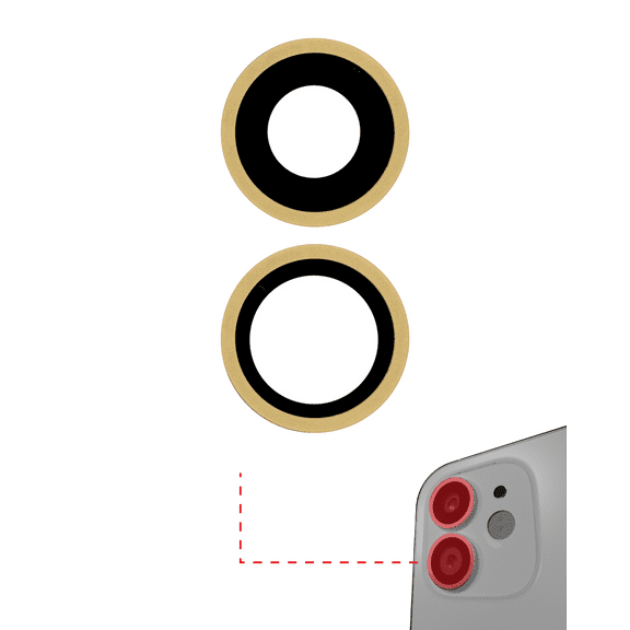 Replacement Back Camera Lens With Bracket & Bezel Compatible For iPhone 11 (Yellow) (Real Sapphire / Premium)