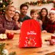 thumbnail image 5 of Decoraciones navideñas, adornos navideños, regalos navideños. Bolsa de regalo navideña de terciopelo rojo con cordón, bolsa estampada para dulces y galletas, bolsas de tela para regalos., 5 of 7