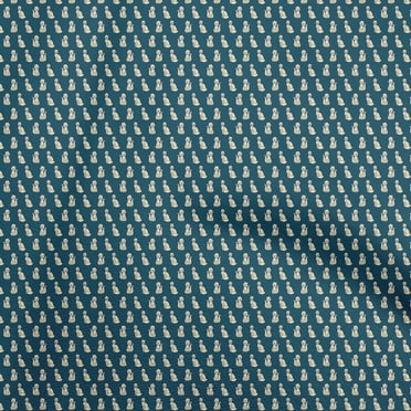 oneOone Polyester Spandex Teal Blue Fabric Animal Fabric For Sewing Printed Craft Fabric By The Yard 56 Inch Wide