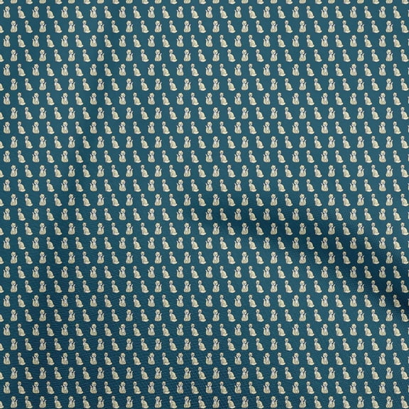 oneOone Polyester Spandex Teal Blue Fabric Animal Fabric For Sewing Printed Craft Fabric By The Yard 56 Inch Wide