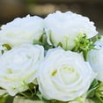 thumbnail image 3 of Enova Home Mixed Artificial Silk Roses Flowers Arrangement in White Ceramic Pot( Cream), 3 of 4