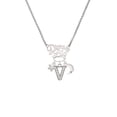 thumbnail image 2 of Delight Jewelry Silvertone Crystal Initial - V - Silvertone Dream Big Pendant Necklace, 25", 2 of 4