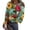 Blue(Floral Print), variant on Long Sleeve Womens Tops Ribbed Slim Fitted Womens Hawaiian Shirt Casual Maple Leaf Print Crew Neck Womens Tops Trendy Tight Stretch Holiday Summer Tee Tops Light Blue S