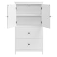 thumbnail image 4 of Tcbosik Bathroom Cabinet with Doors and Drawers, Freestanding Storage Cabinet, Modern Kitchen Cupboard with Adjustable Shelf for Kitchen, Pantry Room, Living Room, White, 4 of 9