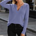 thumbnail image 5 of jjayotai Women's Soft V Neck Ribbed Knit Shirts Basic Long Sleeve Tops Comfortable Long Sleeve Shirts Tunic Blouse Clothes, 5 of 6