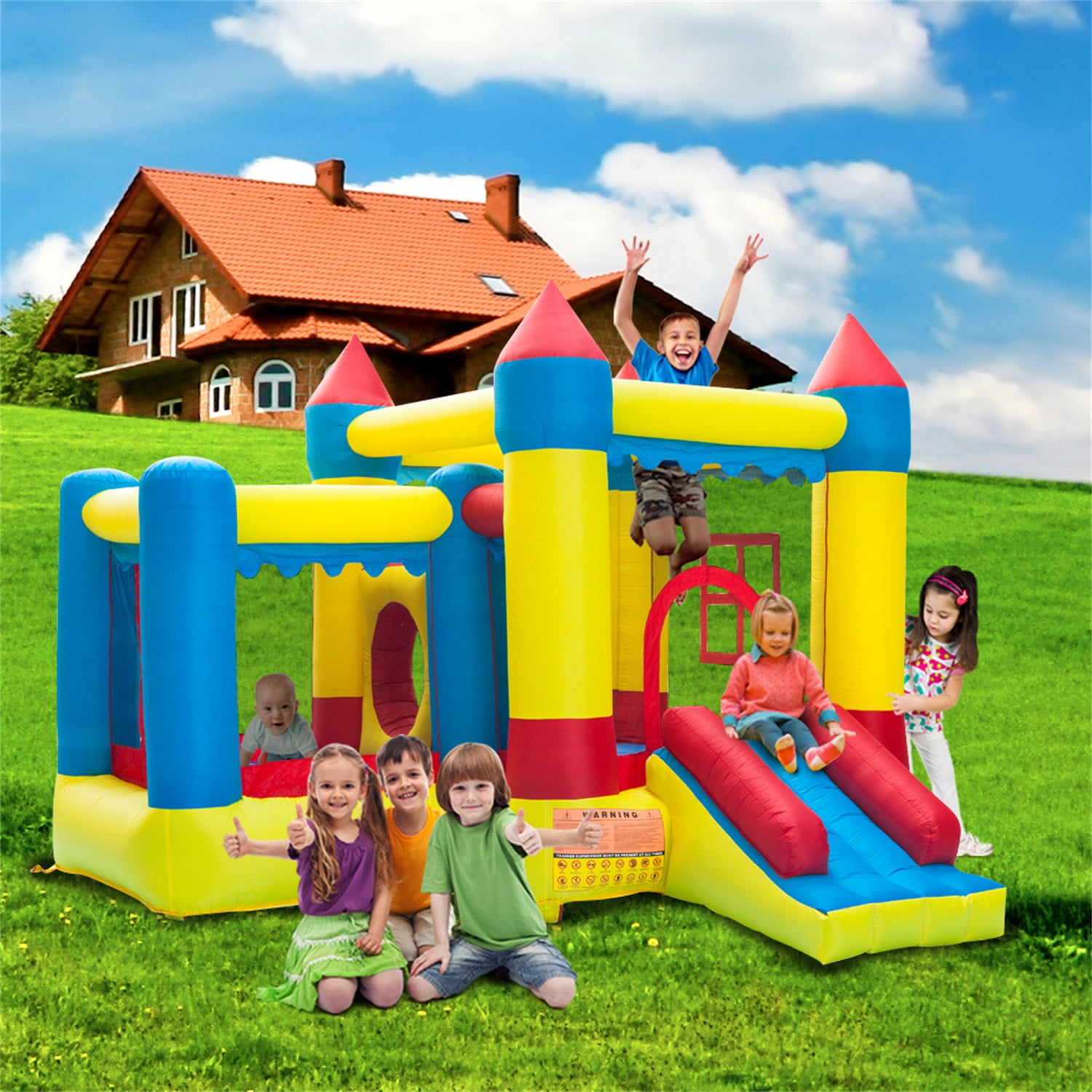 Bounce House for Outdoor and Indoor, Inflatable Jumping Castle with Slide, Blow-Up Jump Bouncy Castle for Kids Bounce House for Outdoor and Indoor, Inflatable Jumping Castle with Slide, Blow-Up Jump Bouncy Castle for Kids