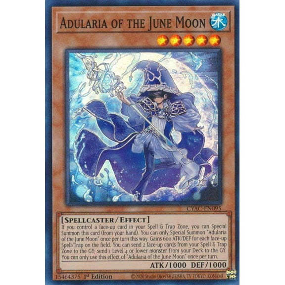 YuGiOh Cyberstorm Access Super Rare Adularia of the June Moon CYAC-EN095