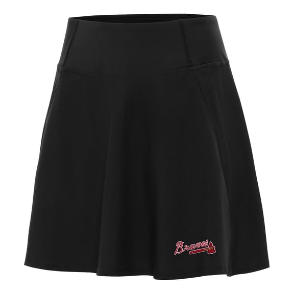 Women's Antigua Black Atlanta Braves Chip Skort
