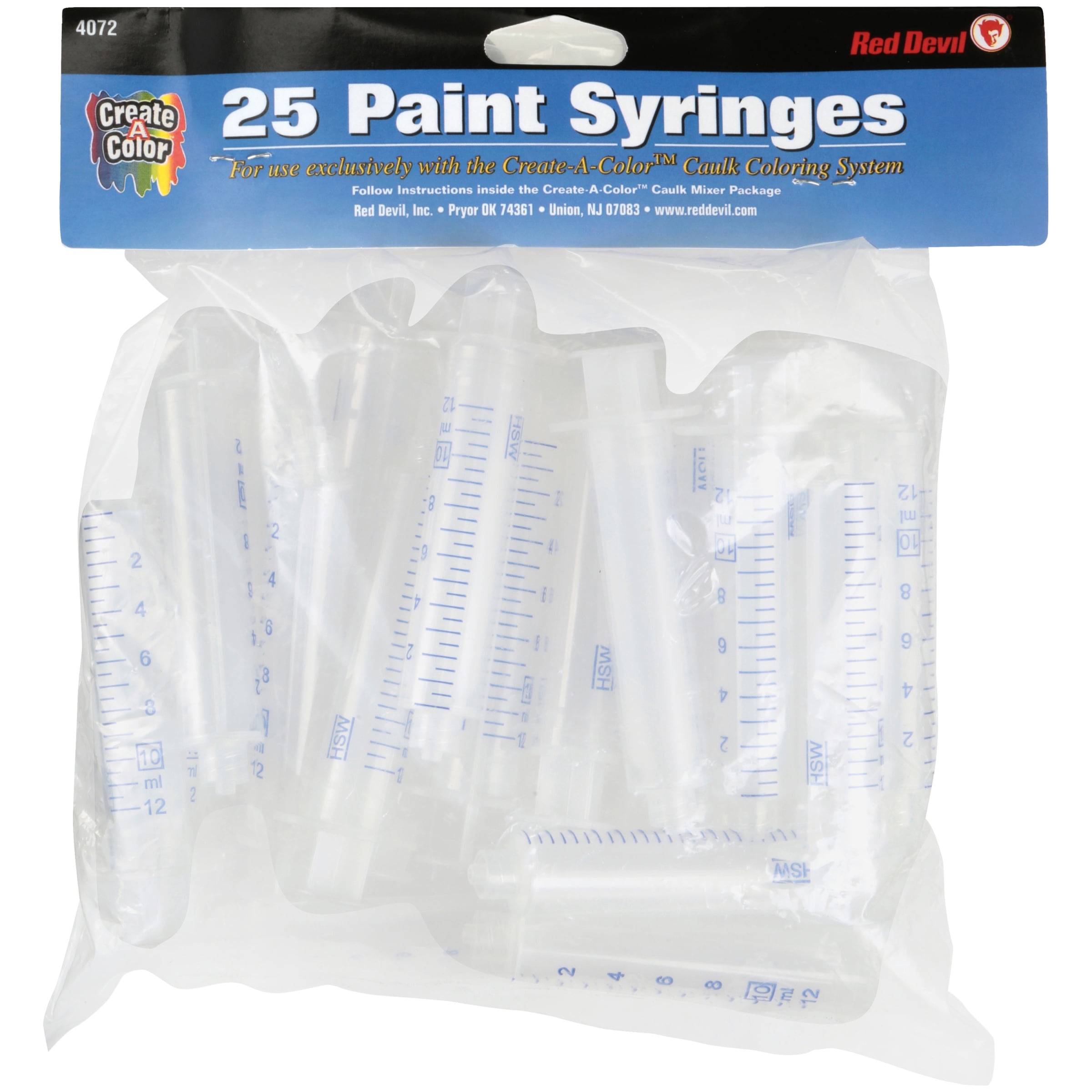 Red Devil 4072 Create A Color Paint Syringes 25 ct. Bag