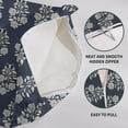 thumbnail image 5 of Dark Blue Floral Pillow Covers 20x20 Set of 2 Block Print Cream Vintage Flower Leaves Chinoiserie Outdoor Decorative Throw Pillows Farmhouse Pillowcases Cushion Case Sofa Couch Bed Home Decor, 5 of 6