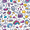 Purple Doodle Pattern, variant on Yayeee 40oz Stainless Steel Tumbler with Straw and Handle Double-Wall Insulated Travel Water Bottle, Gray Snow Houses