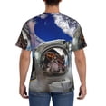 thumbnail image 3 of Bixox Men's Astronaut in Outer Space Printed Short Sleeve Skinny Athletic T-Shirt, 3 of 6