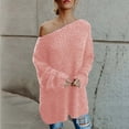 thumbnail image 2 of Vedolay Fall Sweater Womens Fall Striped Oversized 2023 Pullovers Sweaters Casual Knit Tops,Pink XL, 2 of 4