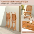 thumbnail image 5 of GVN Patio Wood Folding Chair Set of 2 with Armrests and Slatted Seat, 5 of 7