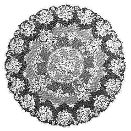 42-Inch Heritage Lace Tidepool Round Table Topper White TP-4200W