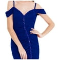 thumbnail image 3 of Angel-fashions Women's Elegant Wedding Bride of Mother Gown Spaghetti Strap Boat Neck Beading Split Mermaid Long Royal Blue Party Dress Small, 3 of 6