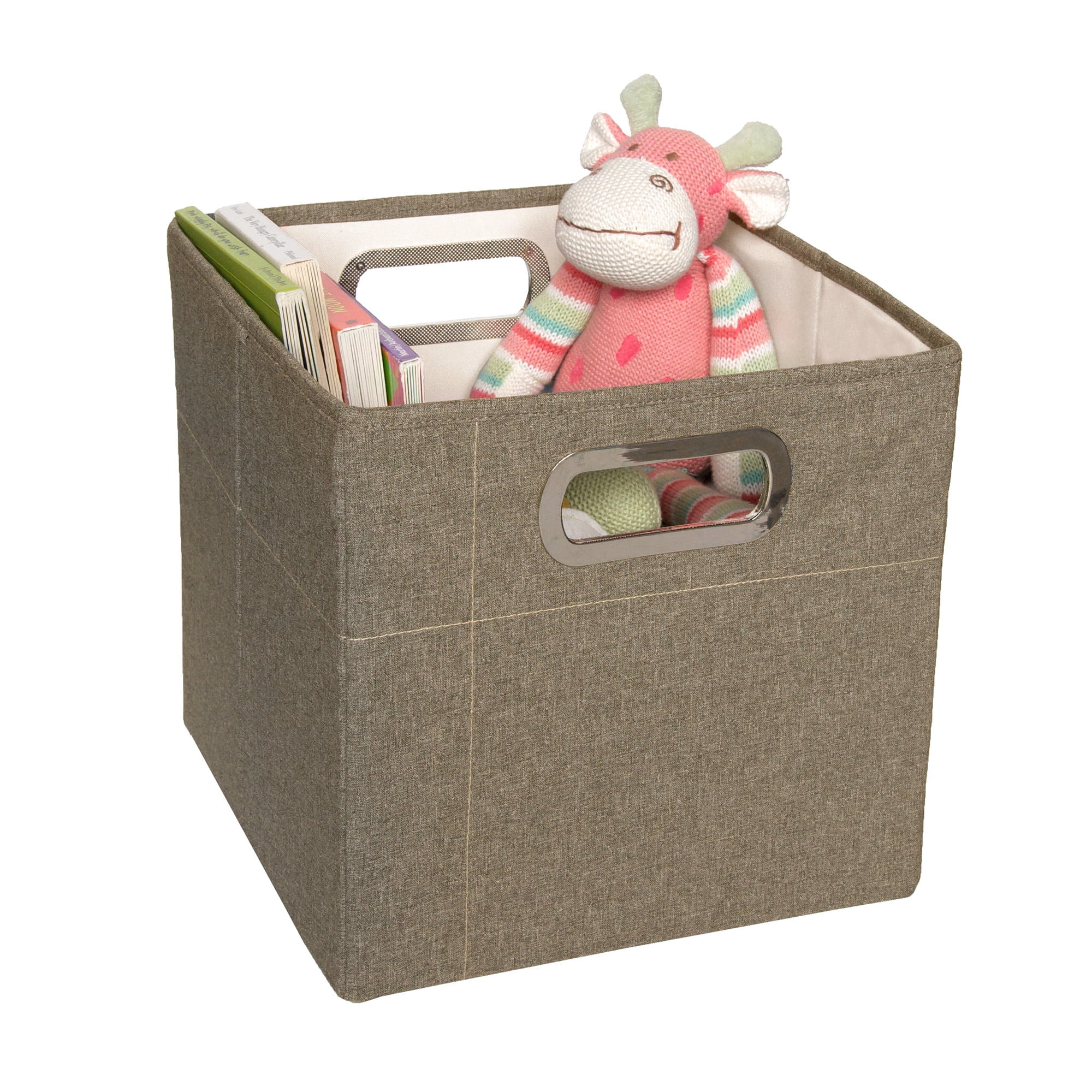JJ Cole STORAGE BOX 11 IN. (TALL) GREIGE HEATHER