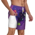 thumbnail image 2 of Sigee Astronaut Print Mens Swim Trunks with Compression Liner Quick Dry Swim Stretch Beach Shorts with Pockets,S-3XL, 2 of 7