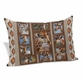 thumbnail image 2 of Brown Giraffe Pillow Protectors with Zipper Standard Size, Wildlife Animals Vintage Geometric Soft Brushed Microfiber Breathable Throw Pillow Covers, Pillowcase for Couch Sofa Bedroom 20"x26", 2 of 9