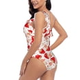 thumbnail image 4 of Haiem Cute Mushroom Women's One Piece Swimsuits Tummy Control One Shoulder Bathing Suits Ruffle Swimwear-Large, 4 of 8