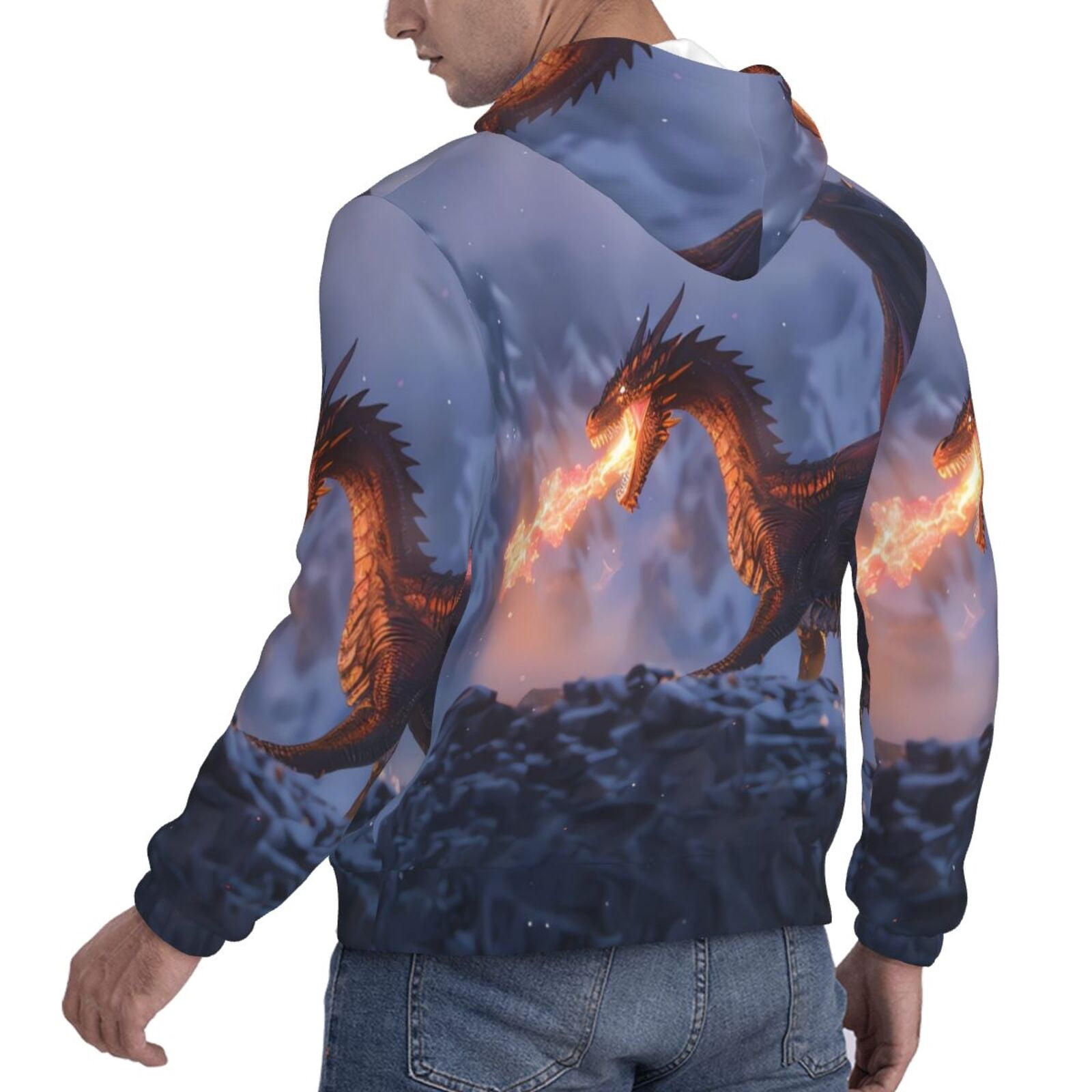 Dragon 3D Print Hoodie - Men's & Women's Pullover Sweatshirt With Pocket, Long Sleeve For Autumn And Winter
