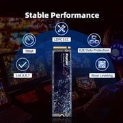 KingSpec NE 1TB M.2 NVMe Gen3x4 SSD 2280 - Up to 2400MB/s, 3D NAND Flash Internal Solid State Drive Compatible with Desktop and Laptop