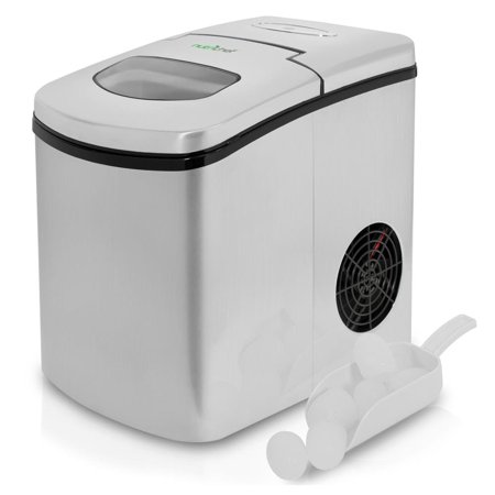 NutriChef PICEM25 - Ice Maker, Countertop Ice Cube Making Machine (Stainless Steel)