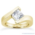 thumbnail image 2 of Square Brilliant Cut Charles & Colvard Moissanite Bypass Solitaire Engagement Ring in 14k Yellow Gold, 2 of 4