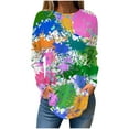 thumbnail image 3 of QATAINLAV Ladies Tops and Blouses Long Sleeve Casual Shirts Crew Neck Blouses Fall Fashion Graffiti Print Pullover Sweatshirts Multicolor XL, 3 of 6