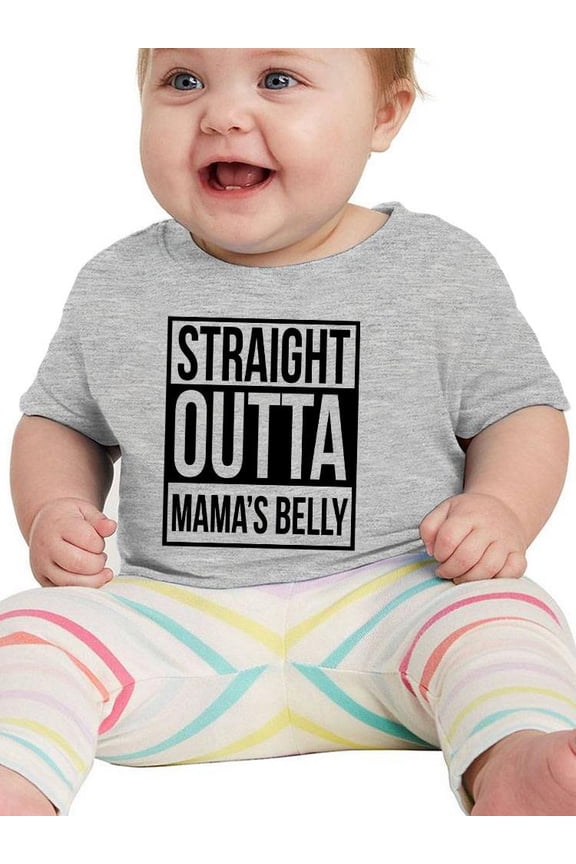 Straight Outta Mama's Belly T-Shirt Infant -Smartprints Designs, 24 Months