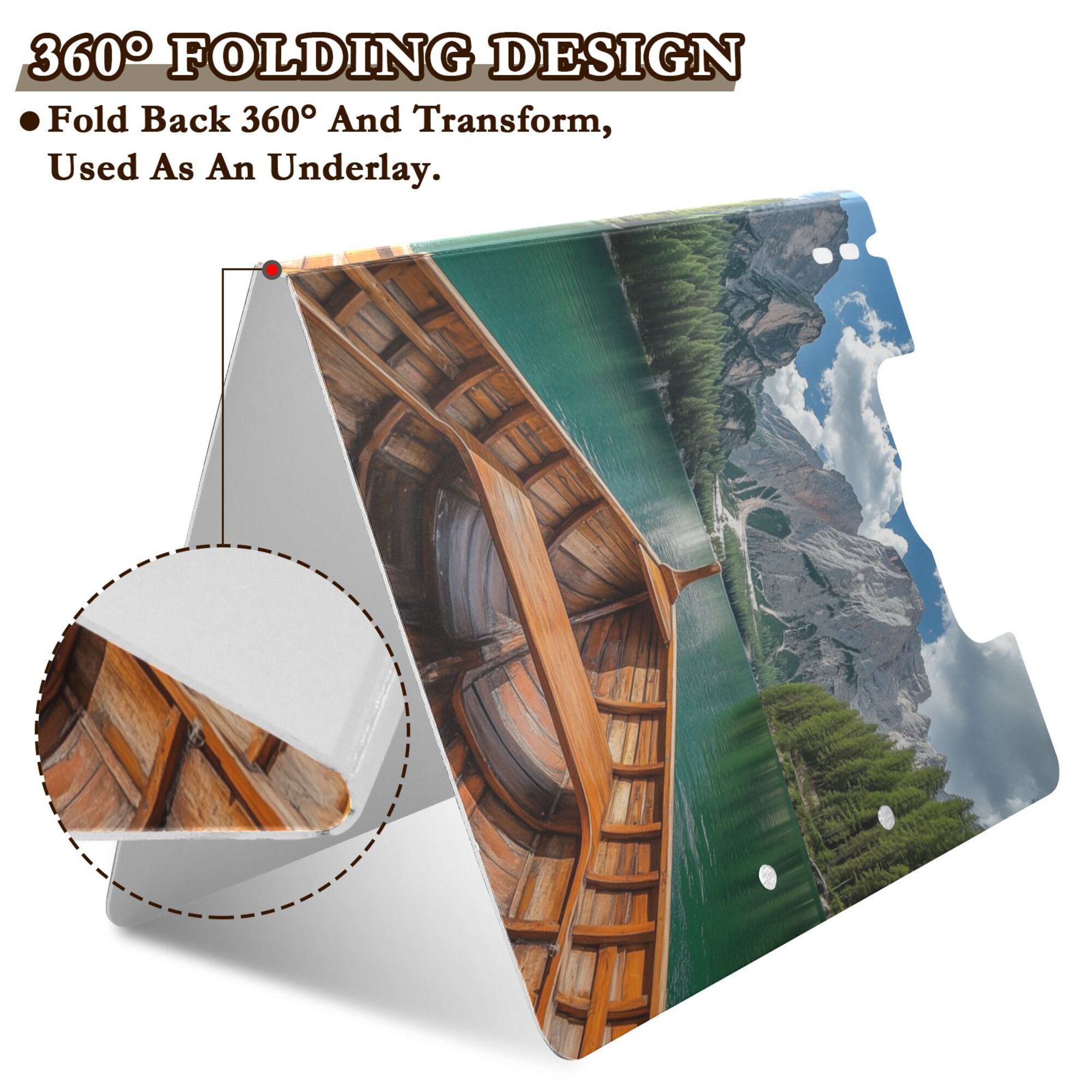 FORMRS A4 Clipboard Folder with Pen Holder Horizontal Foldable School Office Binder, Lake