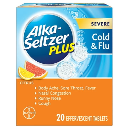 Alka-Seltzer Plus Severe Cold & Flu, Citrus Effervescent Tablet,