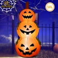 thumbnail image 3 of Costway 5 Ft  Halloween Inflatable 3-Pumpkin Stack Blow Up Pumpkin Ghost Yard Decoration, 3 of 9