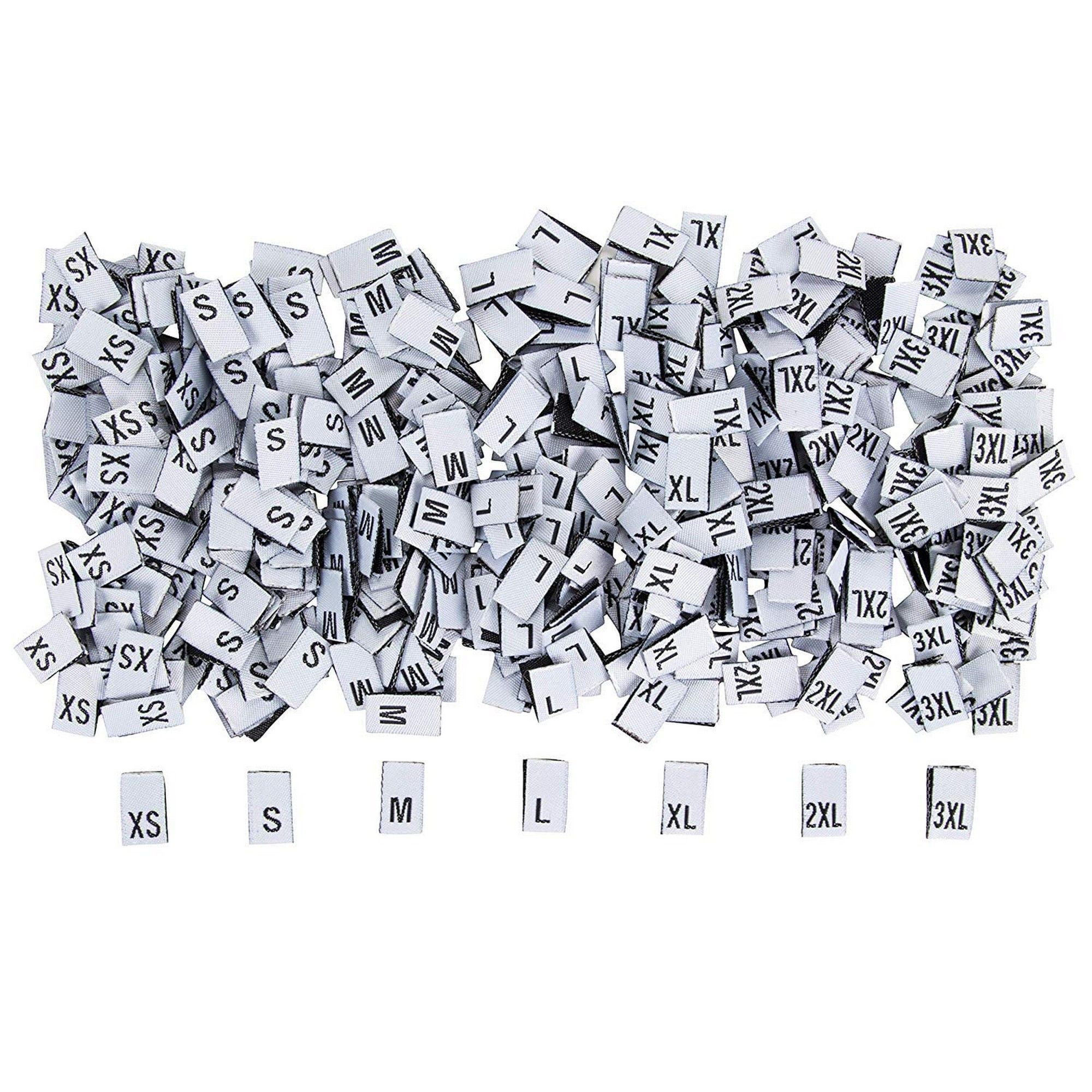 Size Labels for Clothing - 700-Pack Polyester Woven Size Tags, XS - 3XL Size Clothing Labels ...