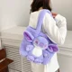 thumbnail image 3 of Bolso de hombro de peluche de dibujos animados para niñas, bolso de mano suave, oso de fresa, punto dulce y lindo, nuevo, 3 of 5
