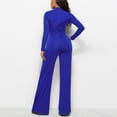 thumbnail image 6 of Dwaogom Women's Fashion Wide Leg Pants Solid Long Sleeve Jumpsuit Long Pants 70s Maternity Capri Booty Scrunch Leggings, 6 of 6