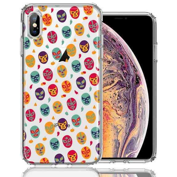 MUNDAZE For Apple iPhone XS/X Lucha Libre Masks Design Double Layer Phone Case Cover